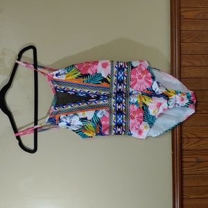 One Piece Floral Swimsuit L